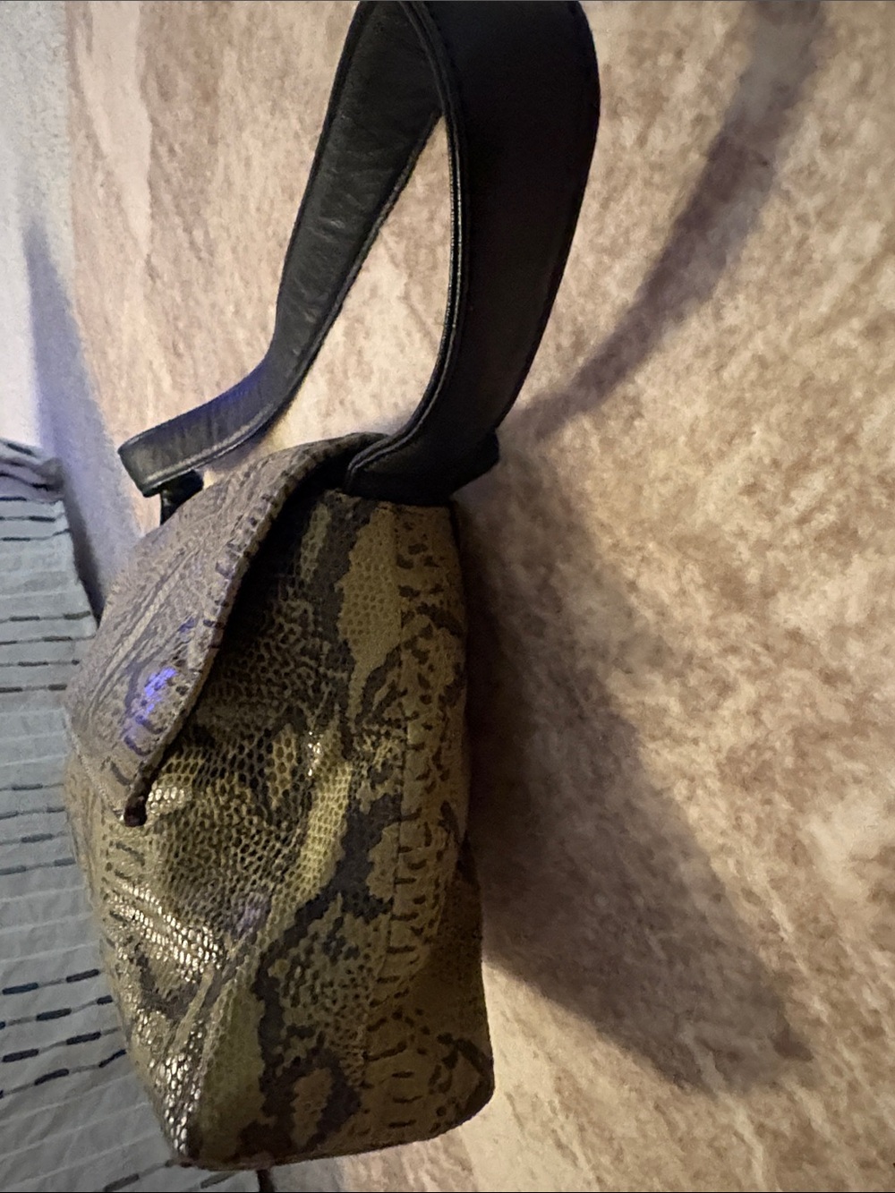 Maxx New York Snake-Print purse in Olive and Black - Picture 6 of 11